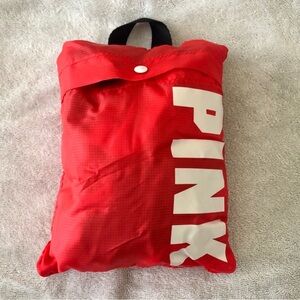 PINK Foldable Red Packable Tote